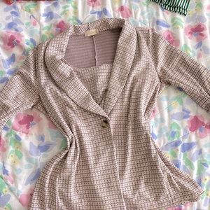 Altar’s State Lavender Houndstooth Cardigan and Crop top duo